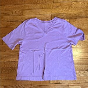 J. Jill Light Pink V-Neck Short Sleeve Top